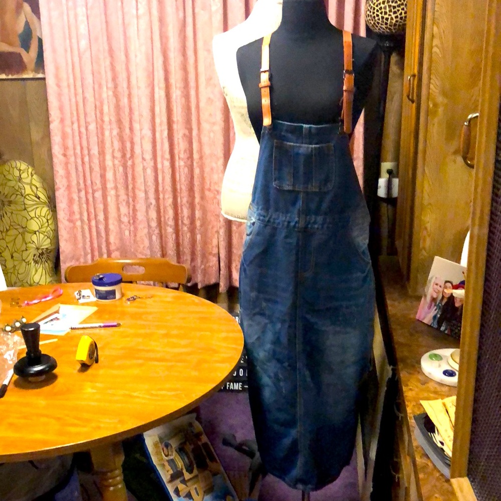 NET AX Jean Skirt with Straps  XL (Overalls), fits like a large